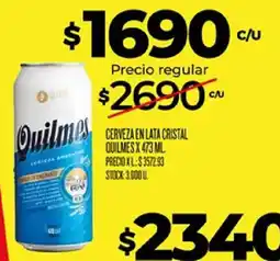 Supermercados DIA Quilmes cerveza en lata cristal oferta