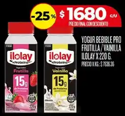 Supermercados DIA Iolay yogur bebible pro frutilla vainilla oferta