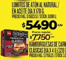 Supermercados DIA Dio hamburguesas clasicas oferta