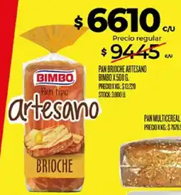 Supermercados DIA Bimbo pan tipo artesano brioche oferta