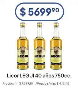 Hergo Legui licor 40 años oferta