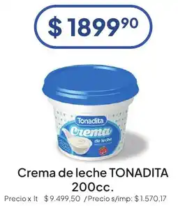 Hergo Tonadita crema de leche oferta