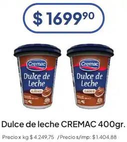 Hergo Cremac dulce de leche oferta