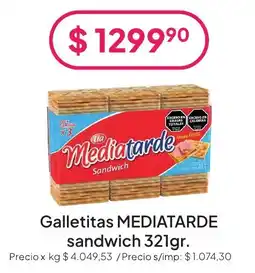 Hergo Mediatarde galletitas sandwich oferta