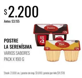La serenisima postre varios sabores