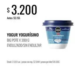 Supermercados Tadicor Yogur yogurísimo oferta