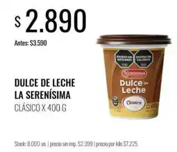Supermercados Tadicor La serenisima dulce de leche clasico oferta