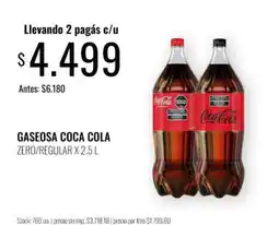 Supermercados Tadicor Coca cola gaseosa zero/regular oferta