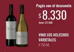 Supermercados Tadicor Los helechos vino varietales oferta