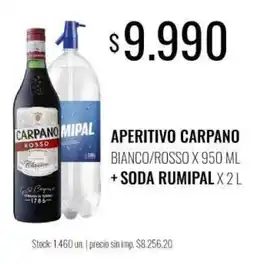 Supermercados Tadicor Carpano aperitivo carpano bianco/rosso oferta