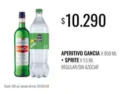 Supermercados Tadicor Gancia aperitivo + sprite oferta