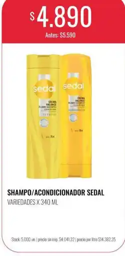 Supermercados Tadicor Sedal shampoo/ acondicionador oferta