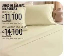 Supermercados Tadicor Lanthea juego de sábanas microfibra oferta