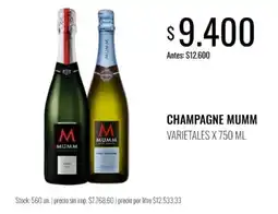 Super MAMI Mumm champagne varietales oferta