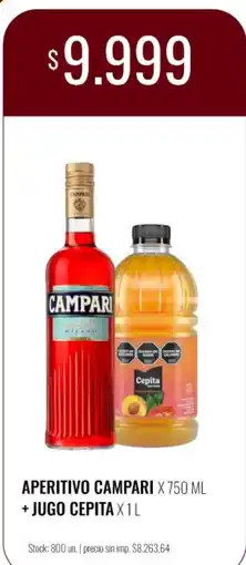 Super MAMI Campari aperitivo + jugo cepita oferta