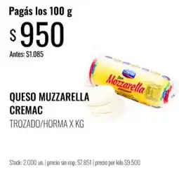 Super MAMI Cremac queso muzzarella oferta