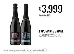 Super MAMI Gambei espumante varietales oferta