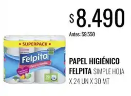 Super MAMI Felpita papel higiénico simple hoja oferta