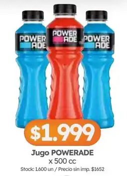 Cordiez Powerade jugo oferta