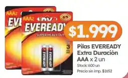 Cordiez Eveready pilas extra duración aaa oferta