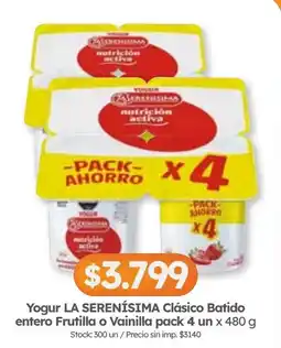 Cordiez La serenisima yogur clasico batido entero frutilla o vainilla oferta