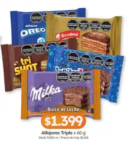 Cordiez Milka alfajores triple dulce de leche oferta