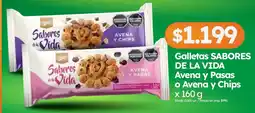 Cordiez Sabores de la Vida galletas avena y pasas o avena y chips oferta