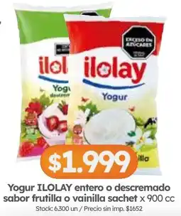Cordiez Ilolay yogur entero o descremado oferta
