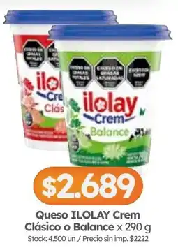 Cordiez Ilolay queso crem clásico o balance oferta