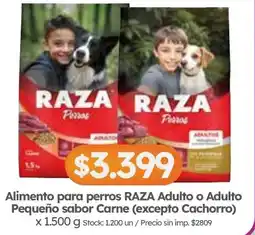 Cordiez Raza alimento para perros adulto o adulto pequeño sabor carne oferta