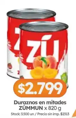 Cordiez Zúmmun duraznos en mitades oferta