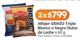 Cordiez Genio alfajor triple blanco o negro dulce de leche oferta