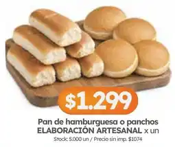 Cordiez Pan de hamburguesa o panchos oferta