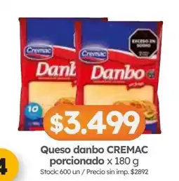 Cordiez Cremac queso danbo porcionado oferta