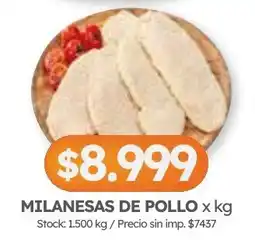 Cordiez Milanesas de pollo oferta