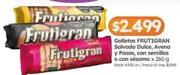 Cordiez Frutigran galletas salvado dulce avena y pasas con semillas o con sésamo oferta