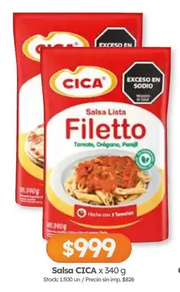 Cordiez Cica salsa lista filetto oferta