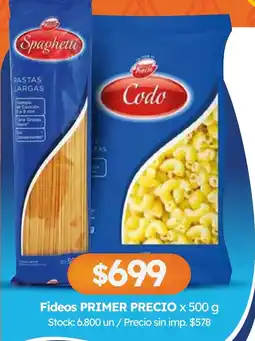 Cordiez Primer precio fideos oferta