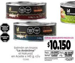 La Anonima La anonima salmón en trozos al natural oferta