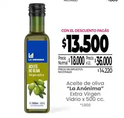La Anonima La anonima aceite de oliva virgen extra oferta