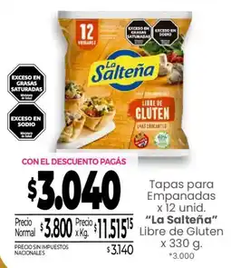 La Anonima La saltena tapas para empanadas oferta