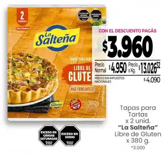 La saltena tapas para tartas libre de gluten