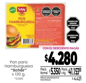 Schär pan hamburguesa
