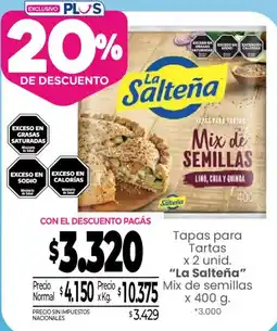 La Anonima La saltena tapas para tartas mix de semillas oferta