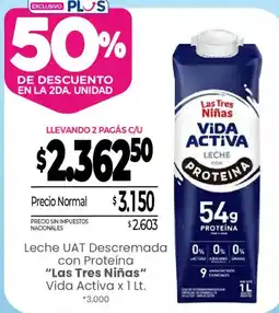 La Anonima Las tres niñas leche vida activa con proteína oferta