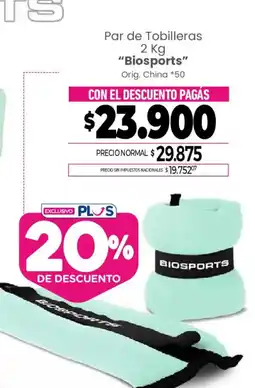 La Anonima Biosports par de tobilleras oferta