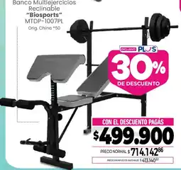 La Anonima Biosports banco multiejericios reclinable oferta