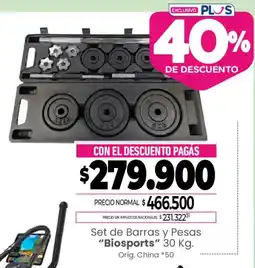 La Anonima Biosports set de barras y pesas oferta