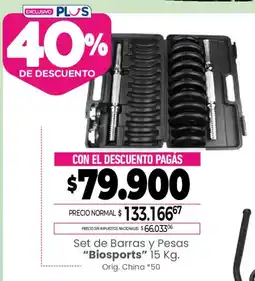 La Anonima Biosports set de barras y pesas oferta