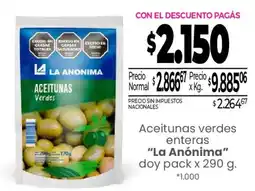 La Anonima La anonima aceitunas verdes oferta